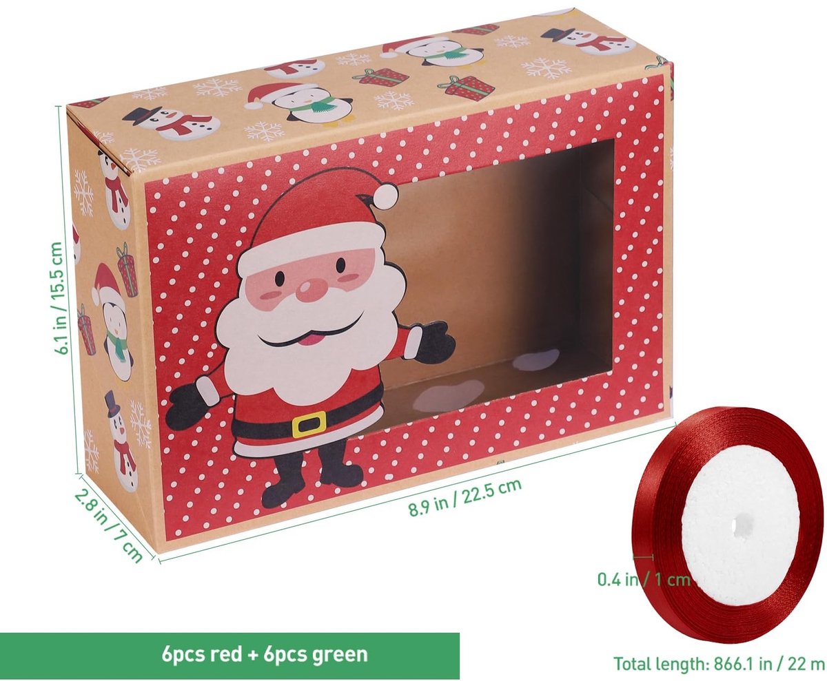 Dailygoods- Kerstdozen Set van 12 - Cadeauverpakking - Geschenken - Decoratie - Kraft Papier - Hoge kwaliteit met vetafstotende binnenlaag