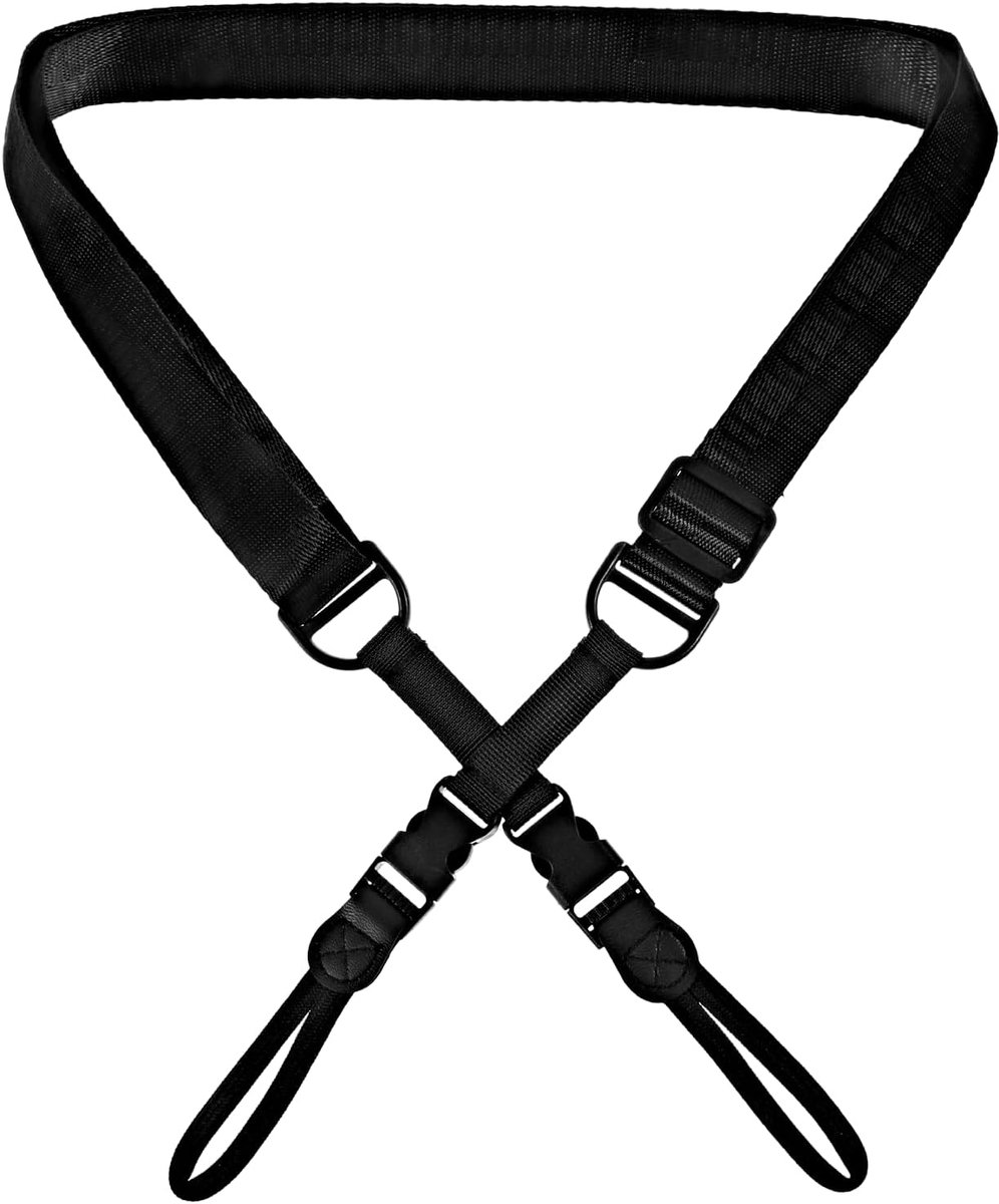 Nylon Schouderriem - Verstelbare Band - Comfortabel Dragen - Gelijkmatige Gewichtverdeling - 104 cm Lengte - Zwart