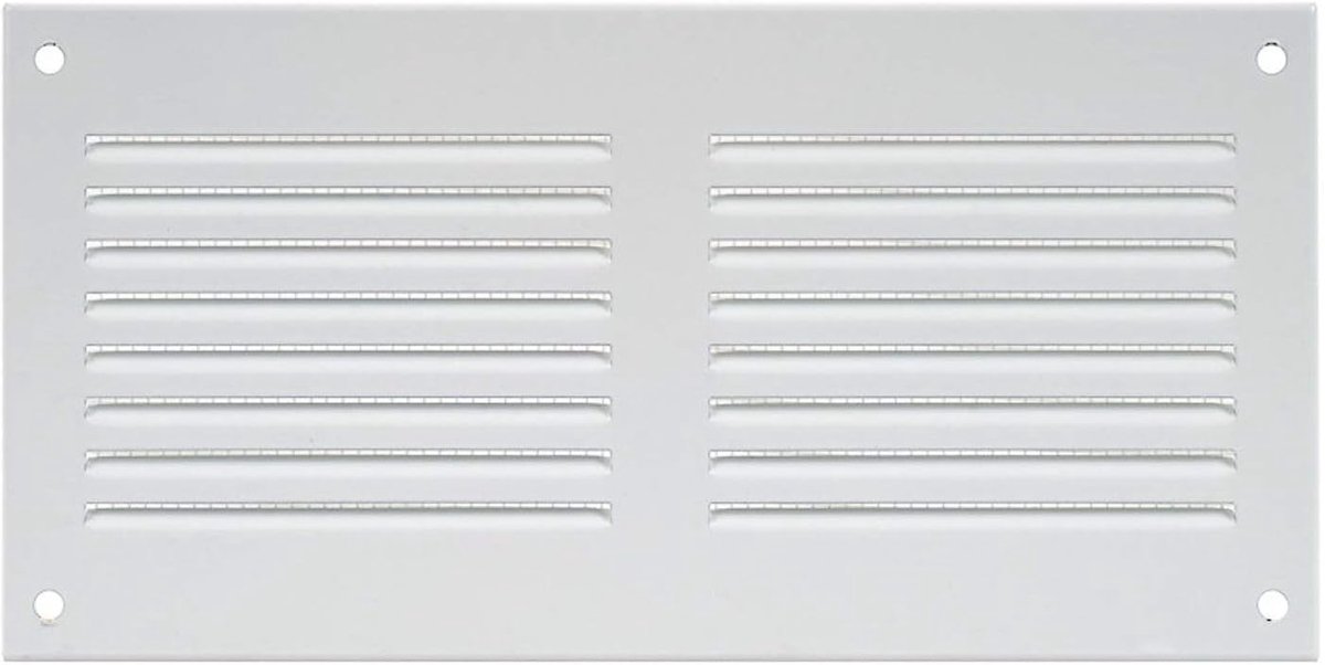 Ventilatierooster - Wandrooster Afvoer - Luchtcirculatie Verbeteren - Insectenbescherming - 200x100 mm - Wit