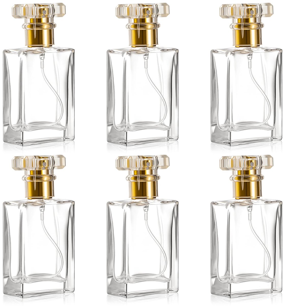 Dailygoods- Parfumflacons 30 ml - Leeg - Set van 6 - Voor Parfum/Toner - Geschikt voor Vrouwen/Mannen - Gemaakt van Glas - Parfumfles