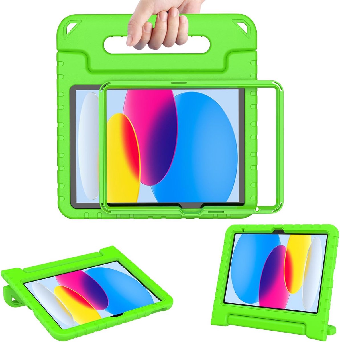 Kinderhoes iPad - Beschermhoes Tablet - Veilig Gebruik - Kindvriendelijk Schuim - 109 inch - Groen