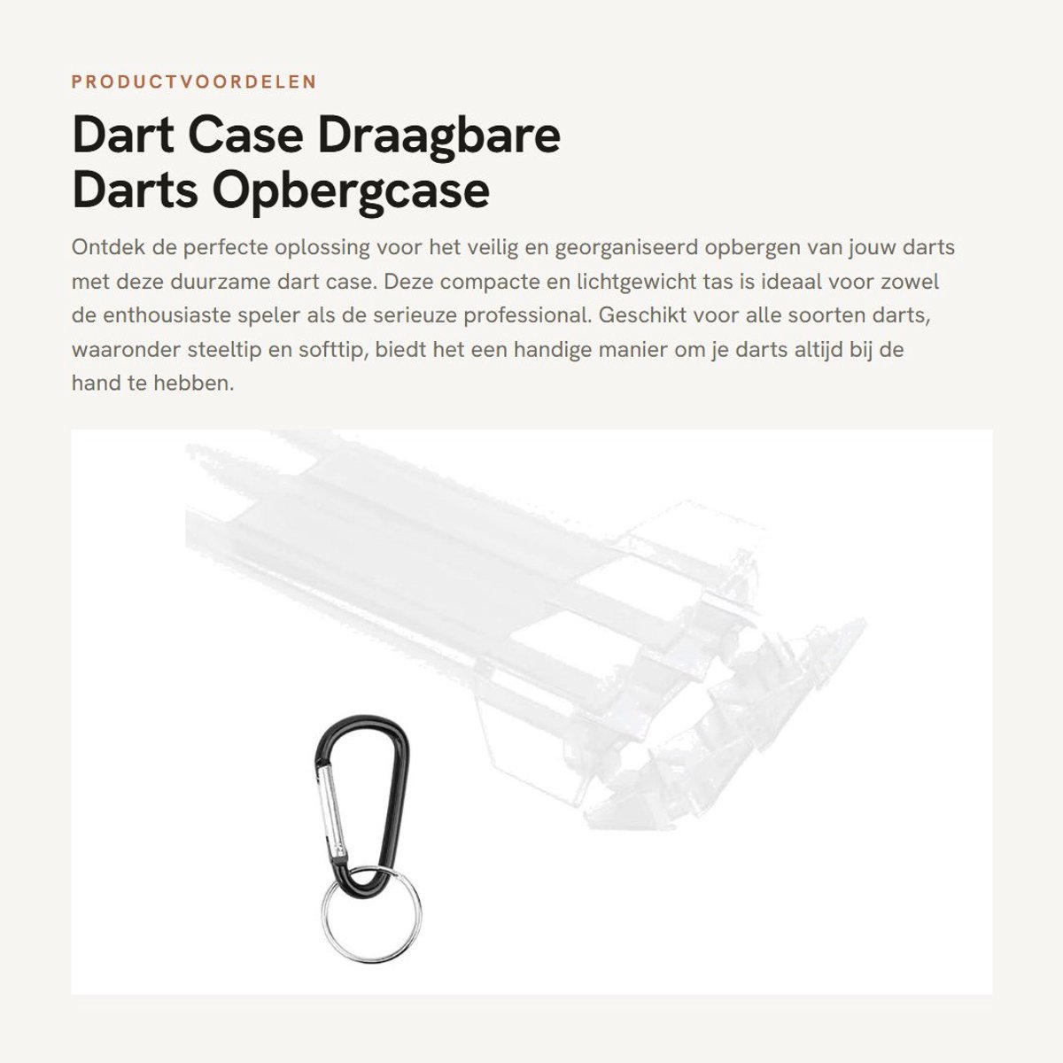 Dailygoods- Dart Case Duurzaam - Draagbare Aluminium Opbergdoos - Lichtgewicht - Geschikt voor Alle Soorten Darts - Compact - 17 x 8,5 cm - Dartbox