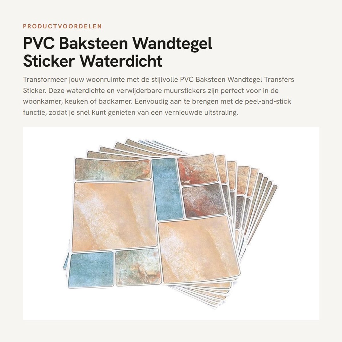 Dailygoods- Muursticker Waterdicht - Tegelstickers 30x30 cm - Verwijderbaar - PVC - Decoratie Woonkamer/Keuken/Badkamer - Eenvoudig aan te brengen