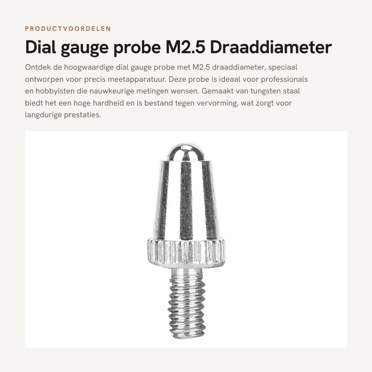Dailygoods- Meetklok Hoge Precisie - M2.5 Schroefdraad - Staalmateriaal met Wolfraam - Vervangen Wijzerplaatcontacten - Geschikt voor Meetapparatuur - Plat Geproduceerde Randen