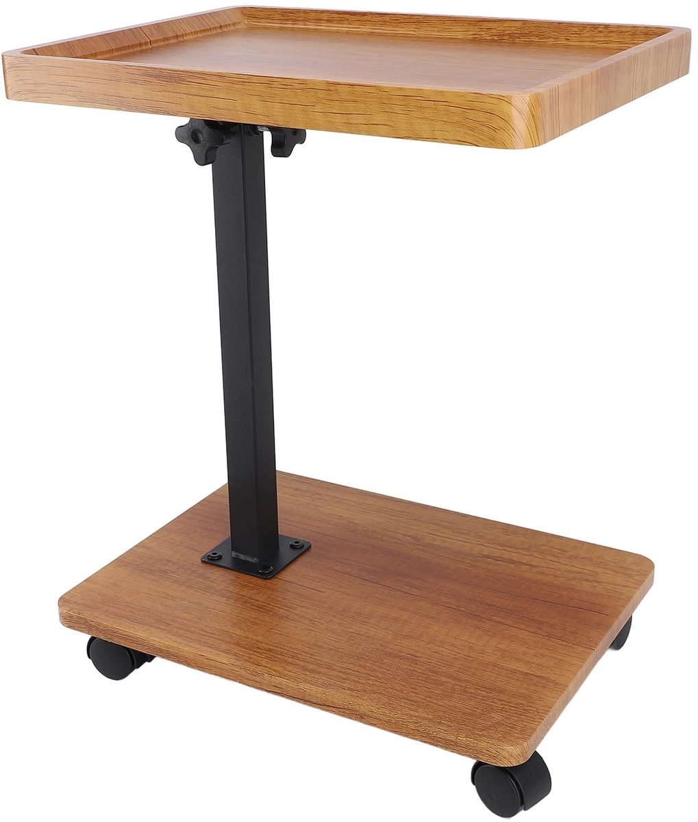 Dailygoods - Verstelbare C-vormige Bijzettafel met Wielen