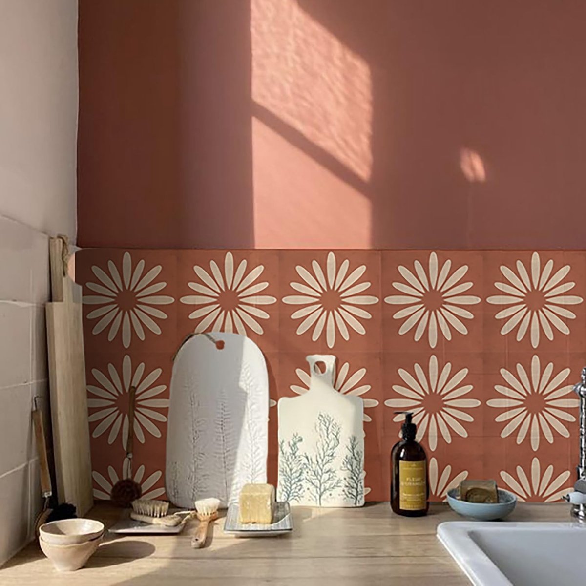 Dailygoods- Tegelstickers Zelfklevend - 10 Stuks - Vierkante Tegelstickers - Badkamer/Keuken - Decoratieve Stickers - Eenvoudig aan te brengen - Muursticker