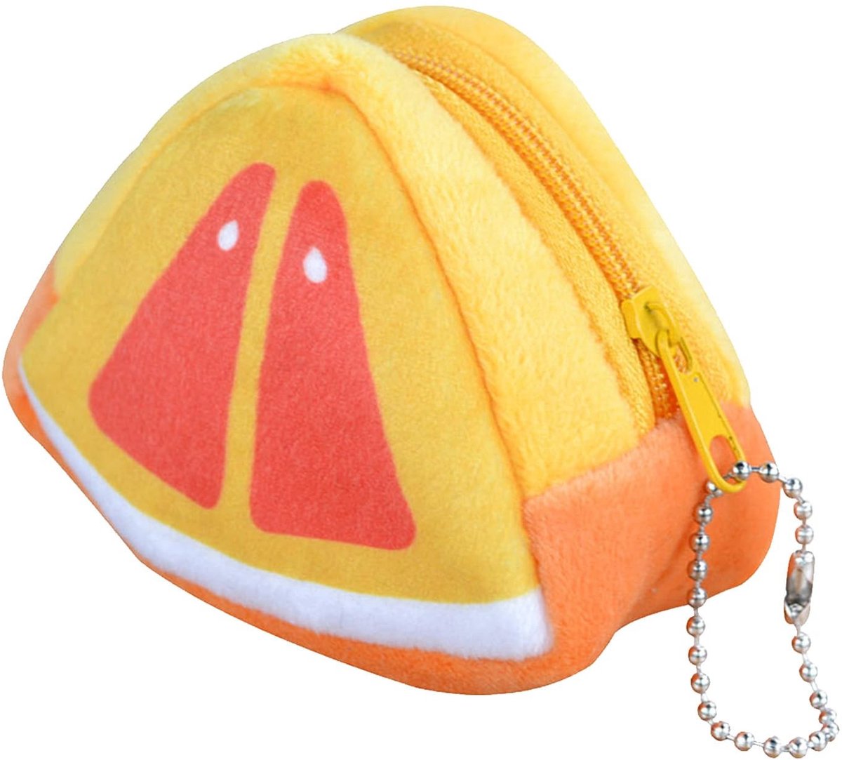 Dailygoods- Portemonnee Zacht Pluche - Muntportemonnee - Driedimensionale Fruitvorm - Ritssluiting - Draagbaar - Veilig voor Sleutels - Muntzakje