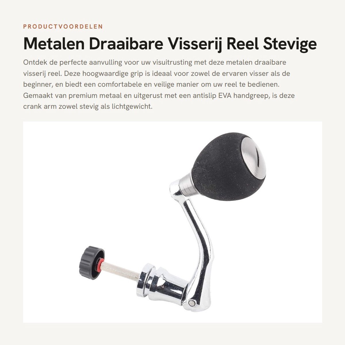 Dailygoods- Visserij Reel - Draaibaar - Stevig Metaal - Antislip Handgreep - Lichtgewicht - Vervangingsonderdelen - Geschikt voor series 2000-6000 - Visserijhandvat