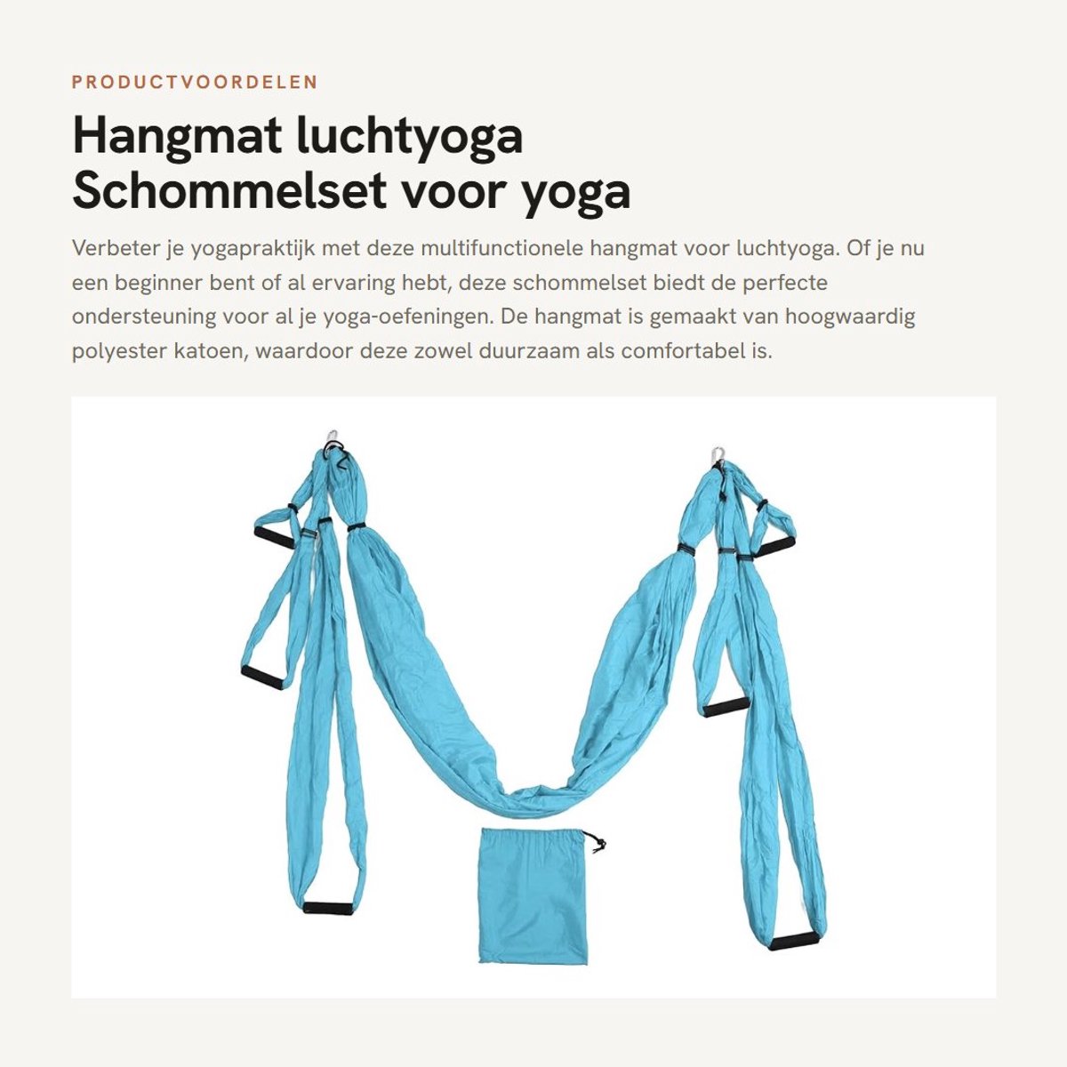 Dailygoods- Hangmat met standaard - Aerial Yoga Schommelset - Opbergtas - Verstelbare lengte - Multifunctioneel - Geschikt voor binnen/buiten - Yoga Swing