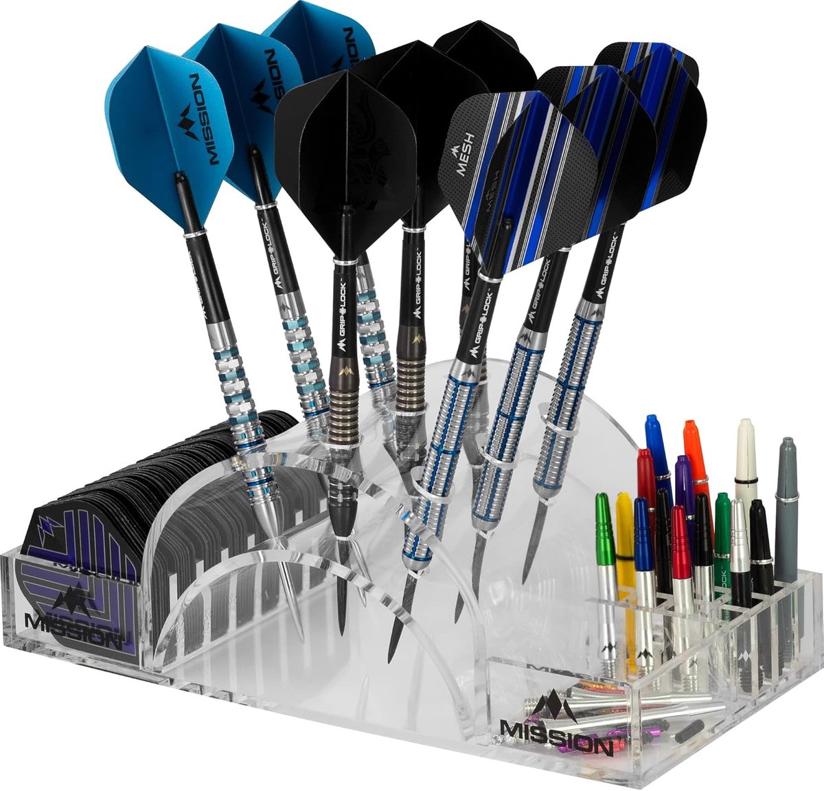 Darts Display Standaard voor 9 Darts en Accessoires - Acryl Opbergsysteem