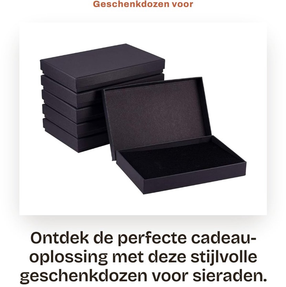 Dailygoods- Geschenkdozen - Zwart - Fluweel binnenkant - Karton - Diverse maten - Voor sieraden - Decoratief deksel - Sieradendoos