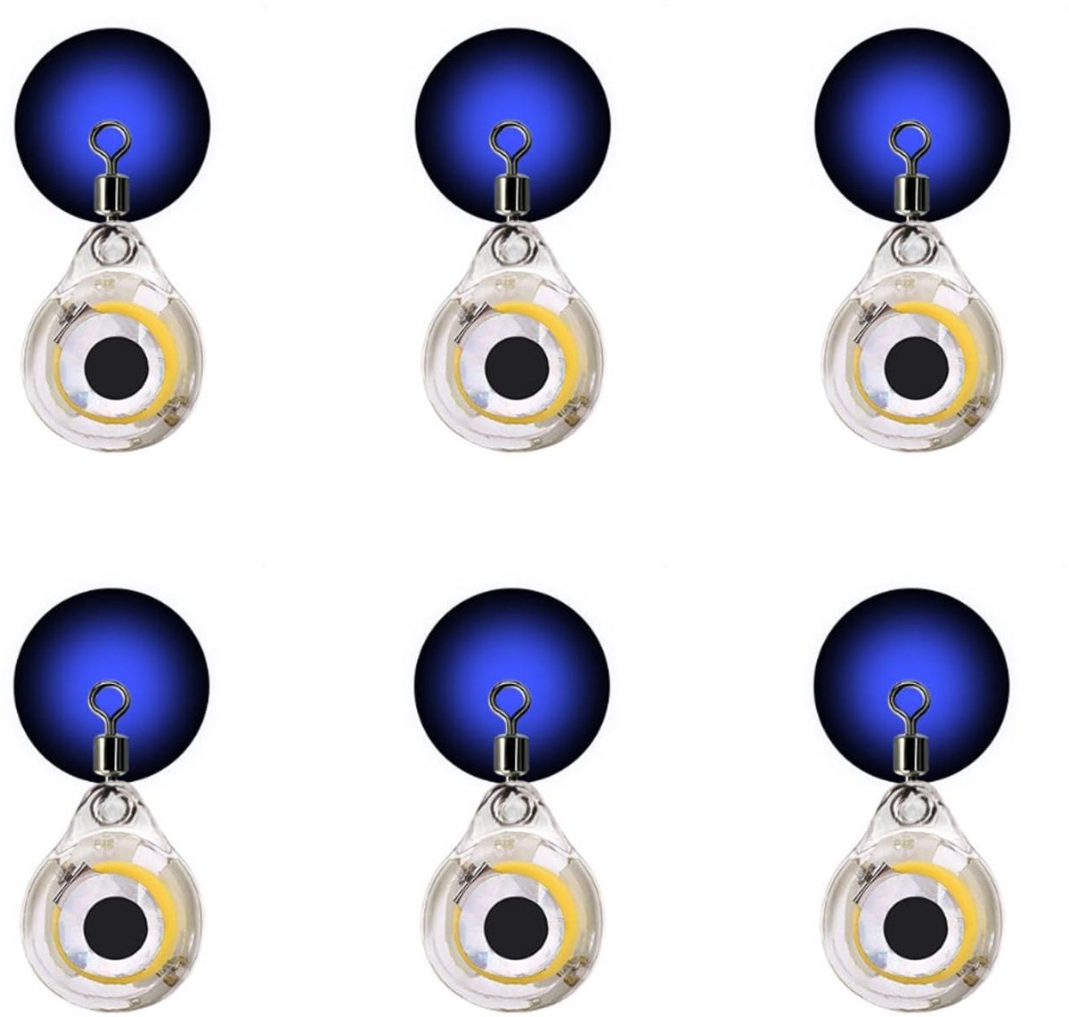 Dailygoods- Vissenlamp Hoge Helderheid - 6 Stuks - LED Licht - Onderwater Vissenlamp - Fisheye Ontwerp - Corrosiebestendig - Visserslamp