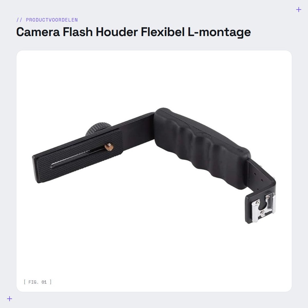 Dailygoods- Houder Camera - Zijdelingse Montage - Aluminium - Zwart - Professioneel - Geschikt voor Standaard Camera - Cameraaccessoire