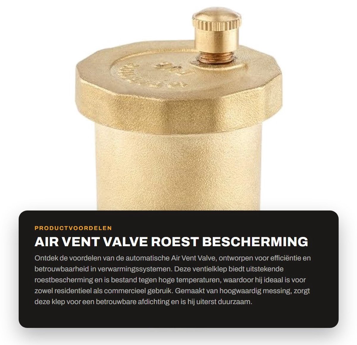 Dailygoods- Ventiel Roestbescherming - Automatisch - Messing - Corrosiebestendig - Hoge Temperatuur - Eenvoudig te Installeren - Aflaatklep