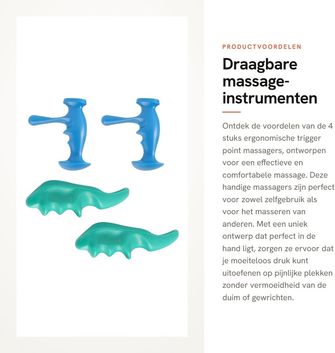 Dailygoods- Massage-apparaat Ergonomisch ontwerp - Triggerpoint-massager - Draagbare set van 4 - Effectieve drukpuntmassage - Compact en lichtgewicht - Vermindert vermoeidheid van de duim - Massagetool