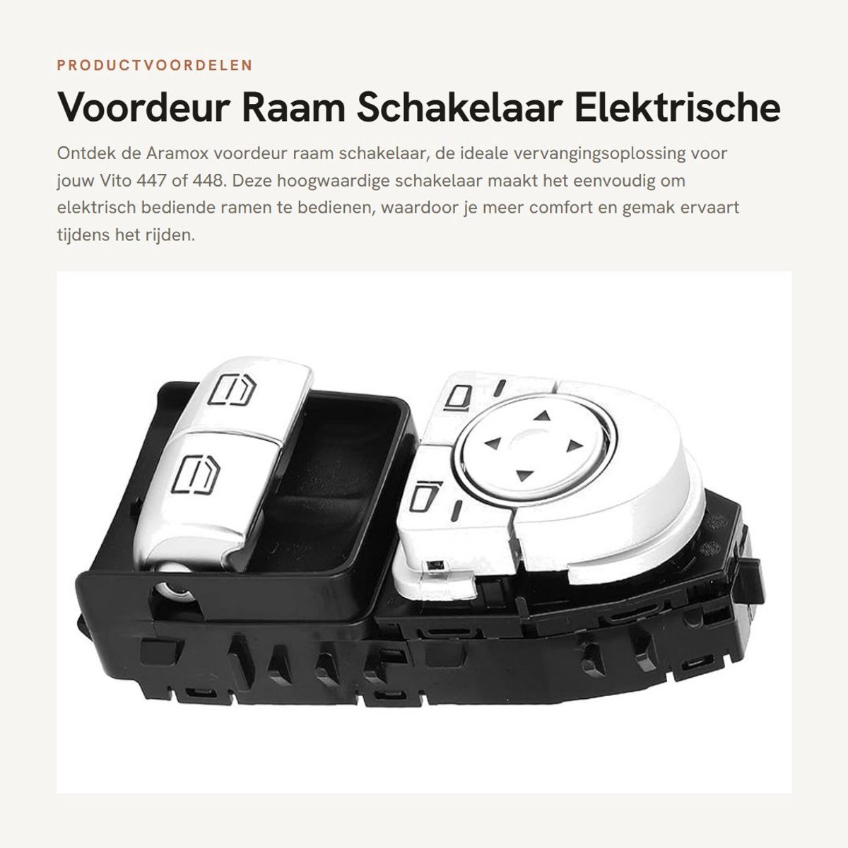 Dailygoods - Voordeur Raam Schakelaar - Elektrische Ruitbediening - Vervanging voor Vito 4