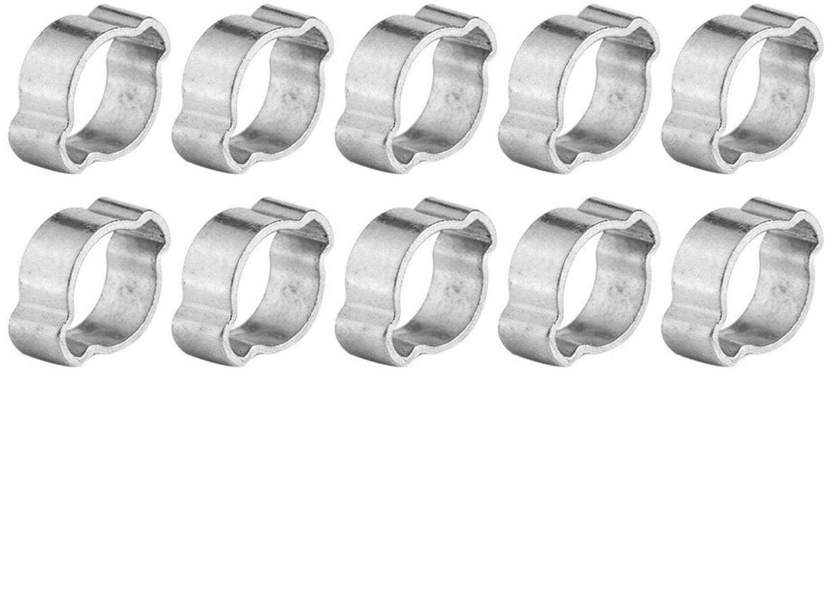Dailygoods- Slangenklem Set van 10 - RVS Slangklemmen - Verstelbare Slangklemmen - Gegalvaniseerde Slangklemmen - 8 Maten (5-23 mm) - Schokbestendig en Duurzaam - Slangklem