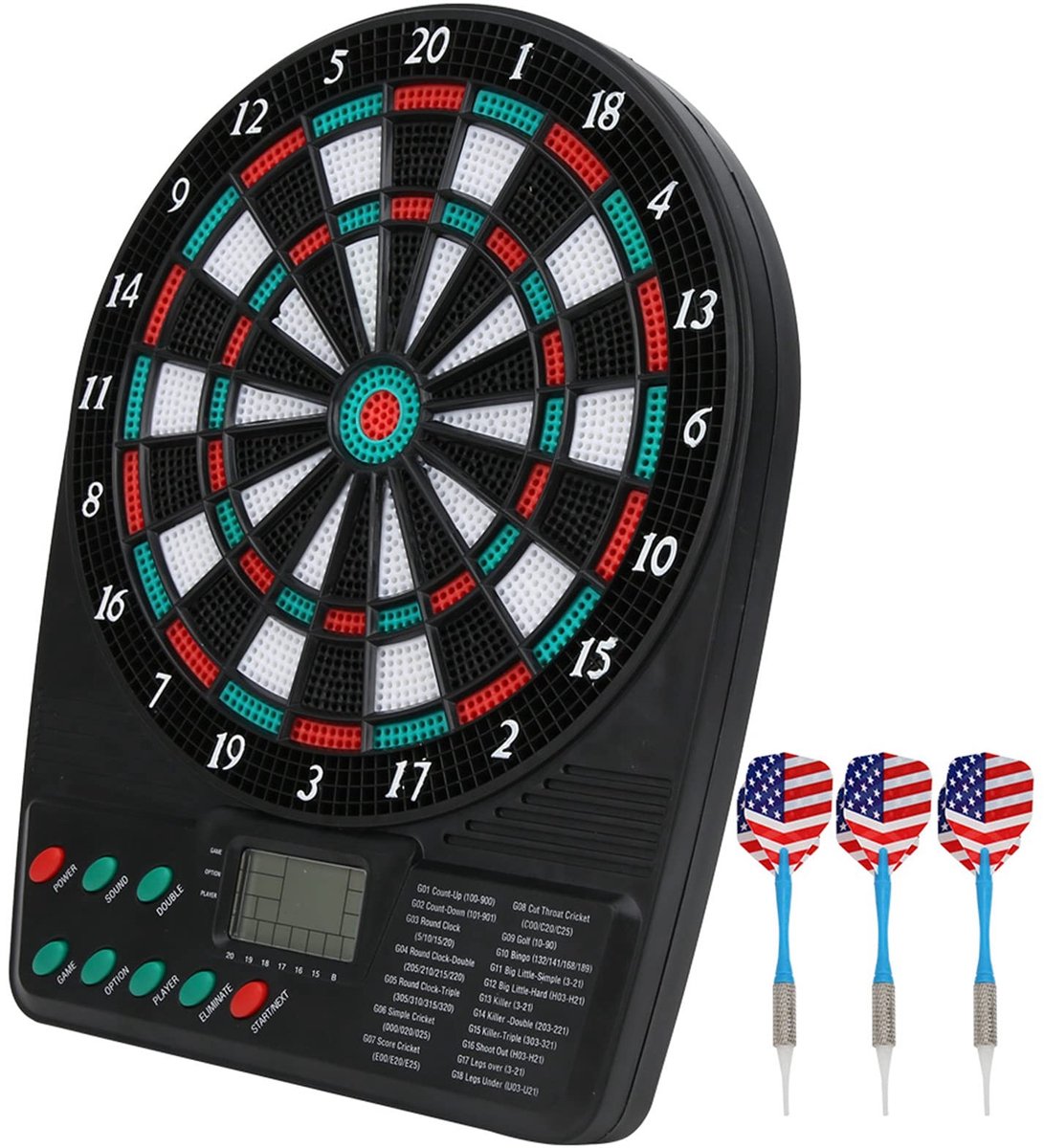 Dailygoods - Elektronisch Dartbord - Zachte Dartset - Automatische Score - 27 x 22 x 3 cm - Familie Vrijetijdsdoelentertainment - Voor Jong en Oud - I...