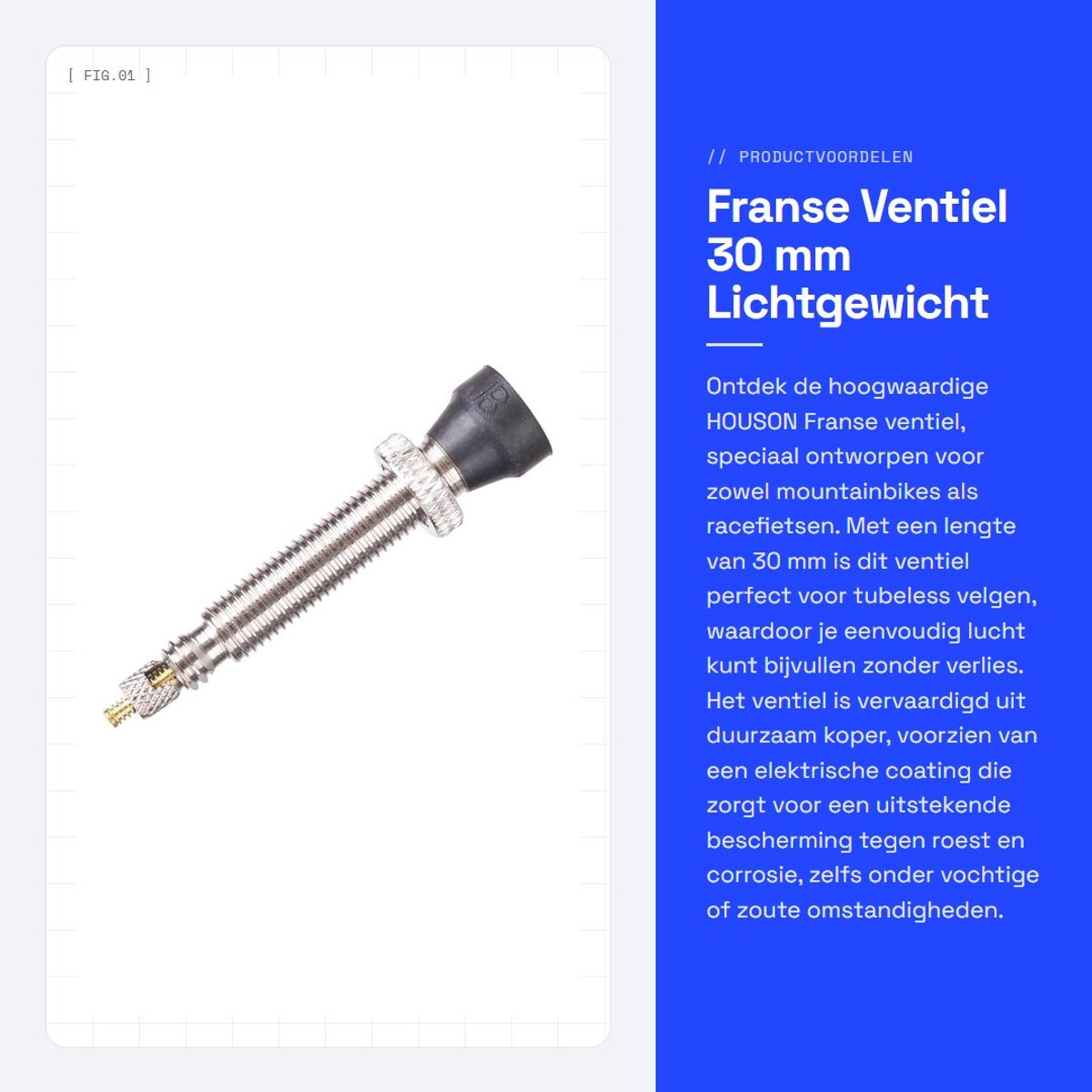 Dailygoods - Franse Ventiel 30 mm - Lichtgewicht - Duurzaam - Geschikt voor mountainbike en racefiets - Ventieladapter - Fietsaccessoire - Fietsonderdeel