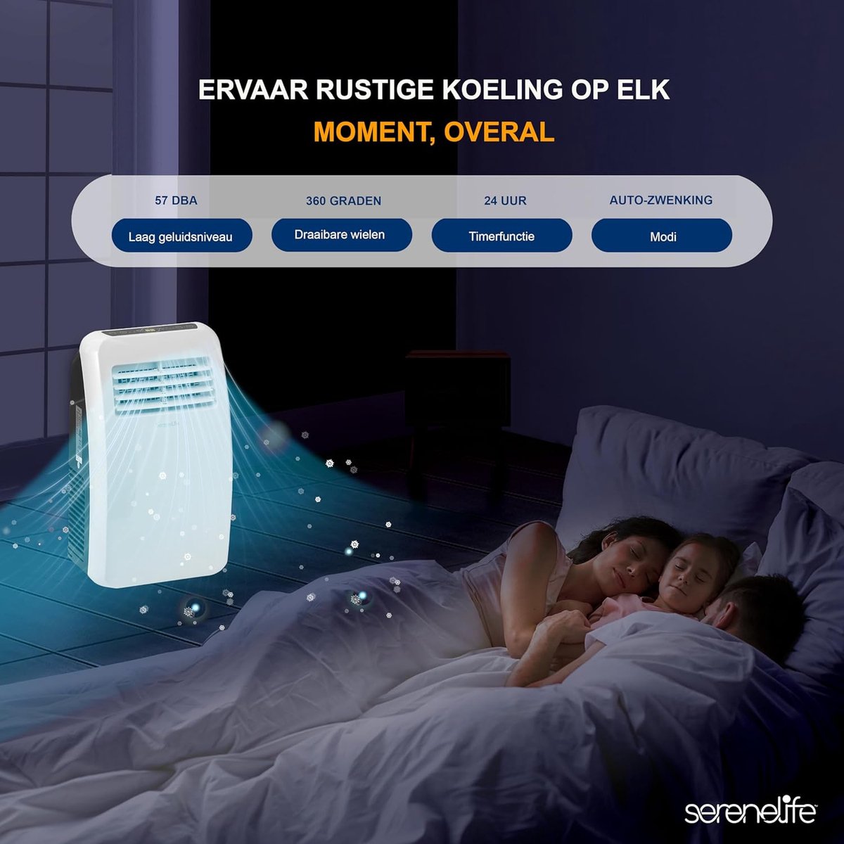 Mobiele Airco 7000 BTU - 3-in-1 Koelen, Ontvochtigen, Ventileren