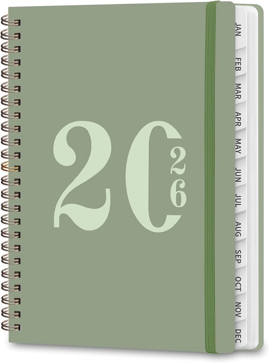 2025 Planner - Week Maandplanner - Afspraken Bijhouden - Maandtabs Binnenzak - A5 Formaat - Groen