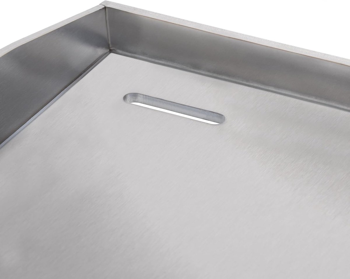 Grillplaat RVS BBQ Plancha Buiten Koken Massief 4mm Staal 30 x 45 cm Zilverkleurig