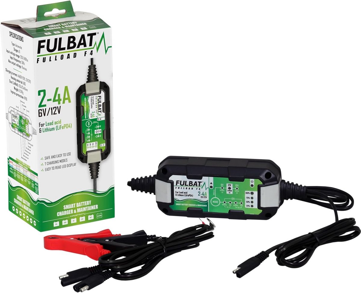 Acculader Druppellader - Batterijlader Onderhoudslader - Batterij Onderhoud - 6V 12V Automatisch - 2AH-80AH - Zwart