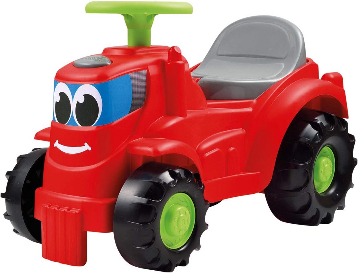 Kindertractor - Rijtractor Speelgoed - Buiten Spelen - Grappig Gezicht - 40 x 26 x 26 cm - Multicolor