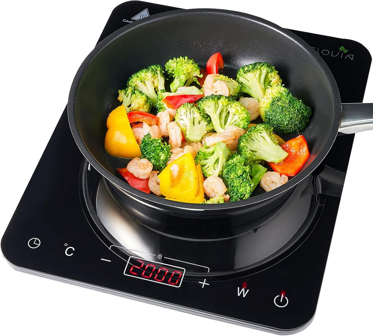 Inductie kookplaat - Draagbaar fornuis - Compact koken - 10 standen timer - 2000 Watt - Zwart