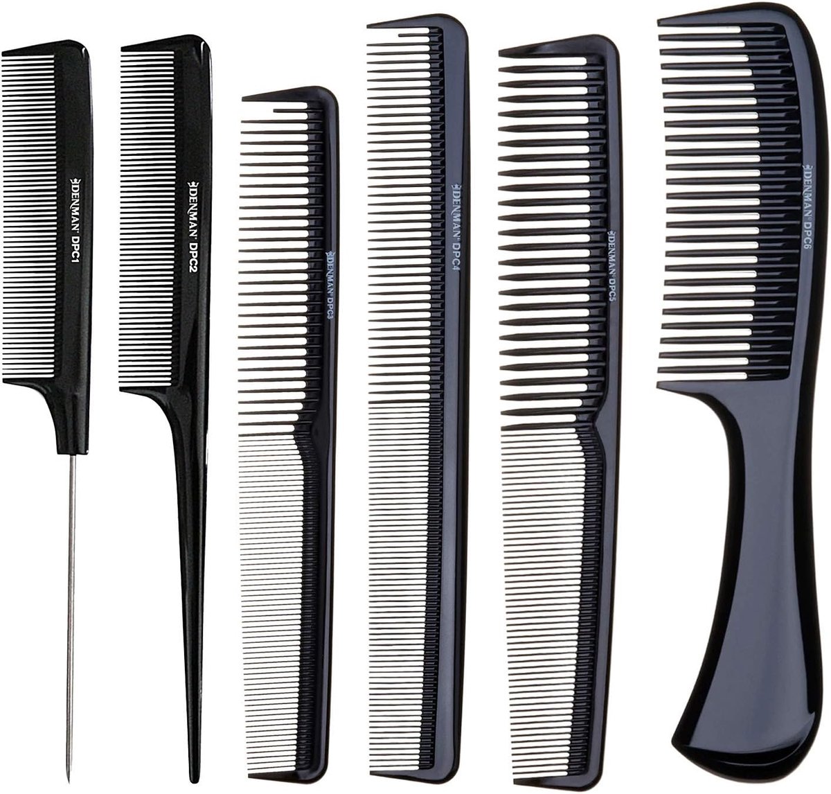 Precisie Kammen Set - Haarstyling Tools - Professioneel Haar Vormgeven - 6 Speciale Kammen - 26 x 12.5 cm - Zwart