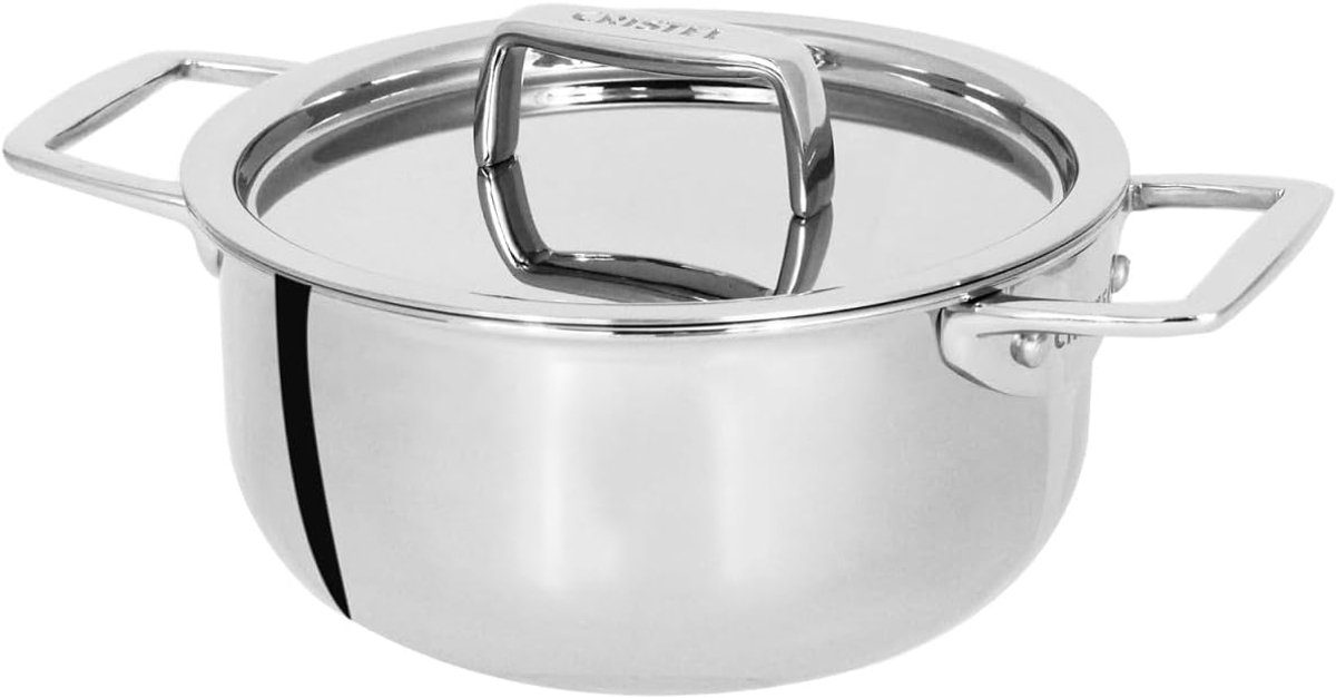 Mini Kookpan Steel Pan Kleine Porties Koken 5-Laags Thermodifuser Bodem 12 cm Zilverkleurig