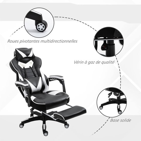 Gaming Stoel - Race Stoel Bureaustoel - Comfortabel Werken - Verstelbare Rugleuning - 70 x 65 x 129 cm — afbeelding 4
