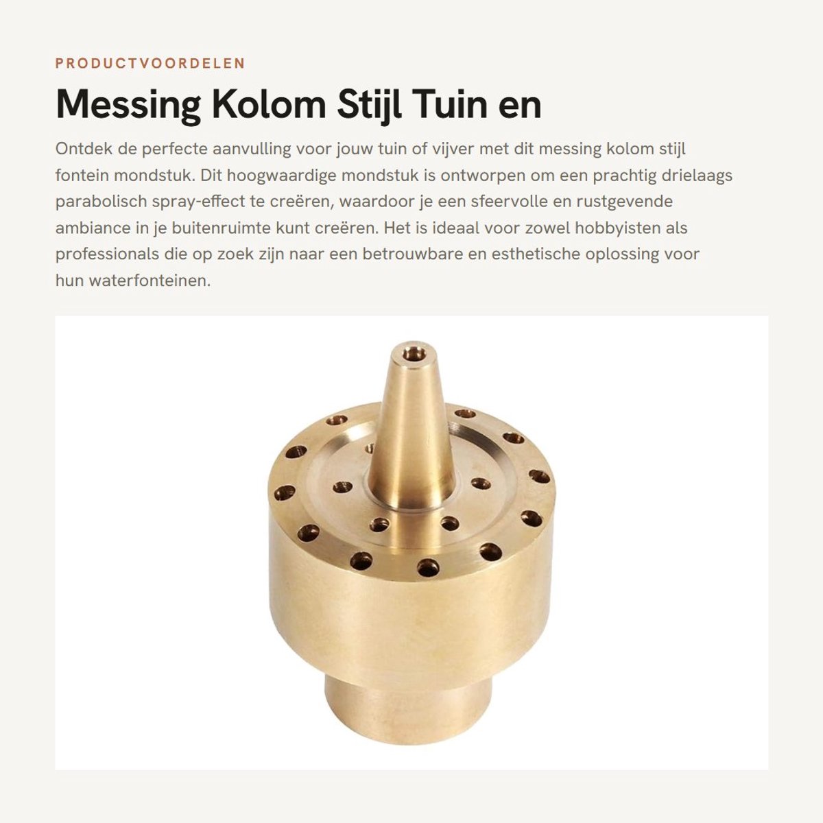 Dailygoods- Fonteinmondstuk - Messing - Poreuze Sproeikop - Drielaags Spray-effect - Corrosiebestendig - Verkrijgbaar in 1/4", 1/2", 3/4