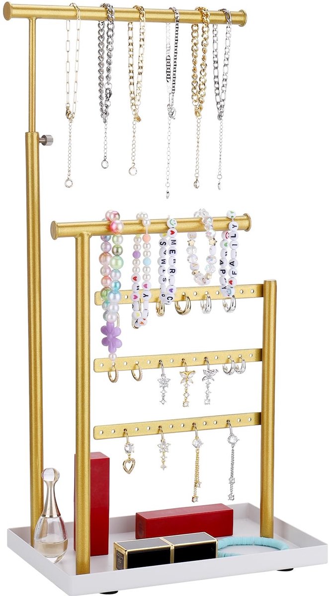 Dailygoods- Sieradenstandaard 30cm Verstelbaar - Sieraden Organizer - Sieradenrek - Armband Houder - Ringenhouder - Elegante Opslagoplossing - Sieradenhouder
