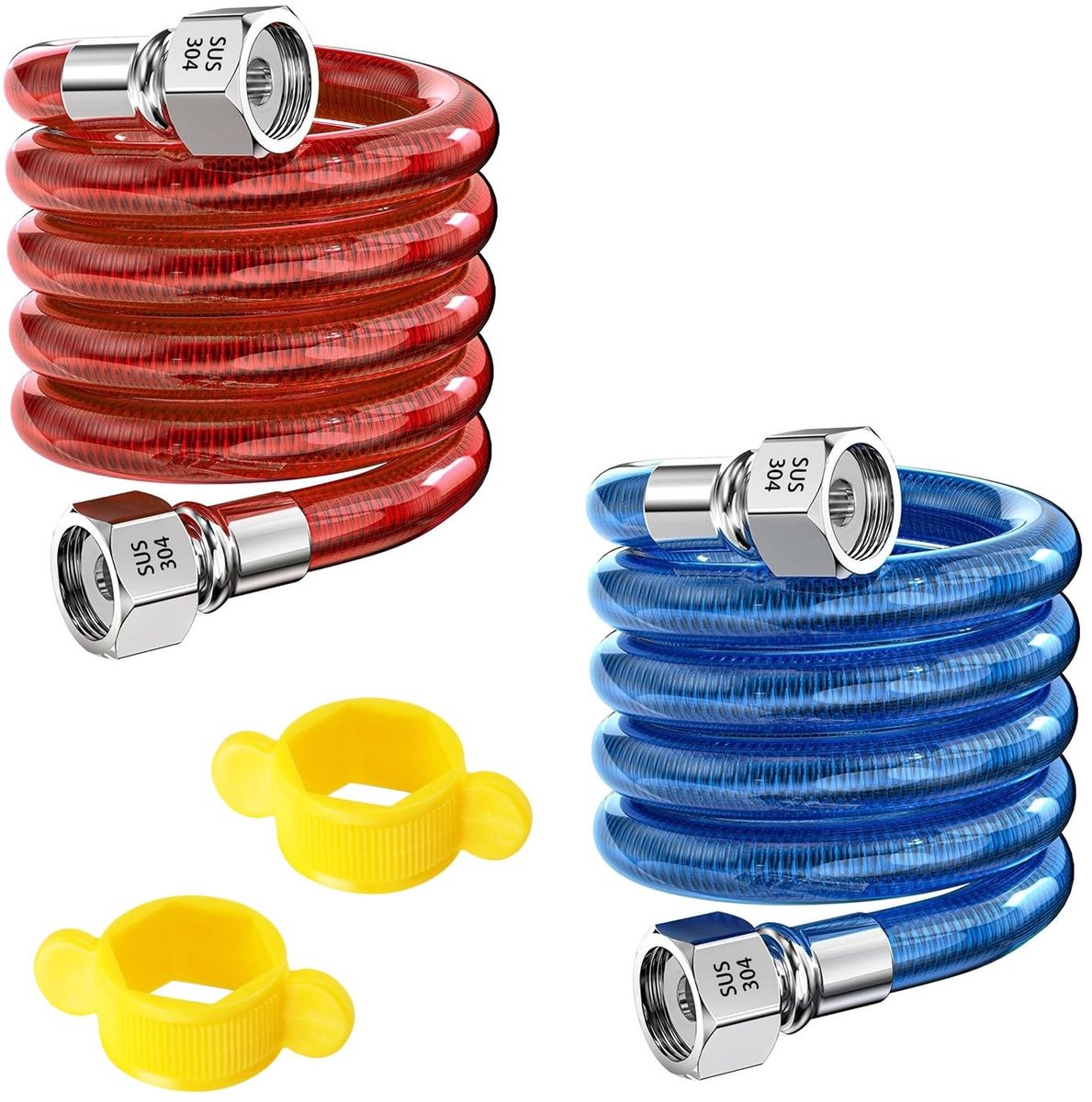 Dailygoods- Flexibele Buisverbindingen 60 cm - Vrouwelijke Draad - 304 Roestvrij Staal - Waterverhitter - Set van 2 - Hoge Kwaliteit en Isolatie - Waterleiding