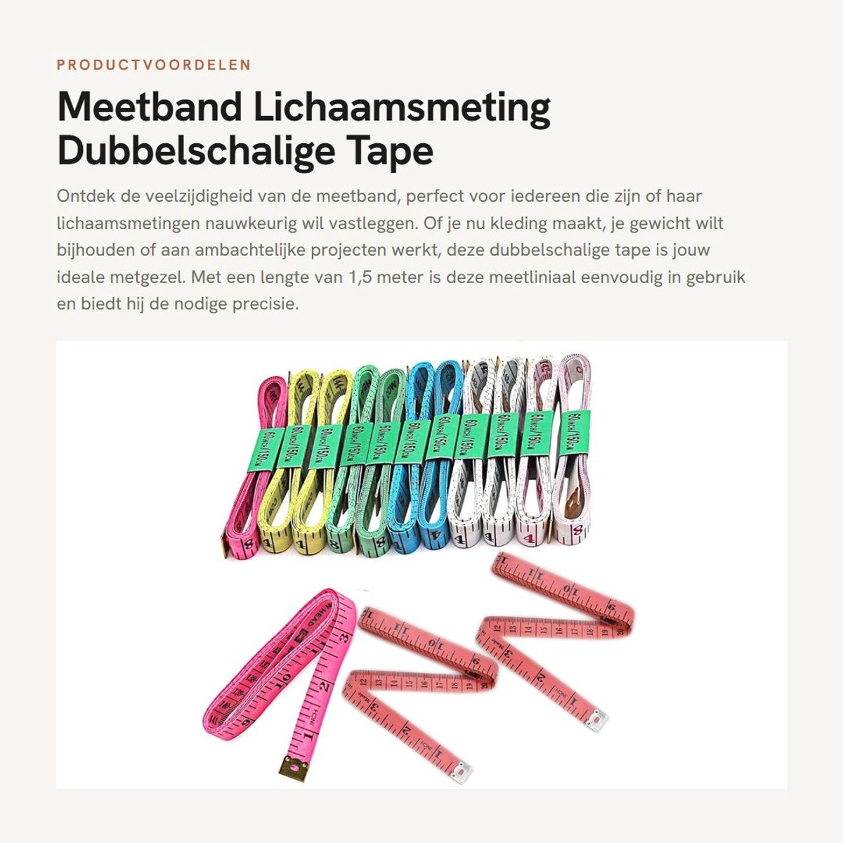 Dailygoods- Meetband 1,5M - Meetlint Lichaam - Omtrekmeter - Meetlint Kleding - Naaien - Gewichtsverlies - 14 Stuks