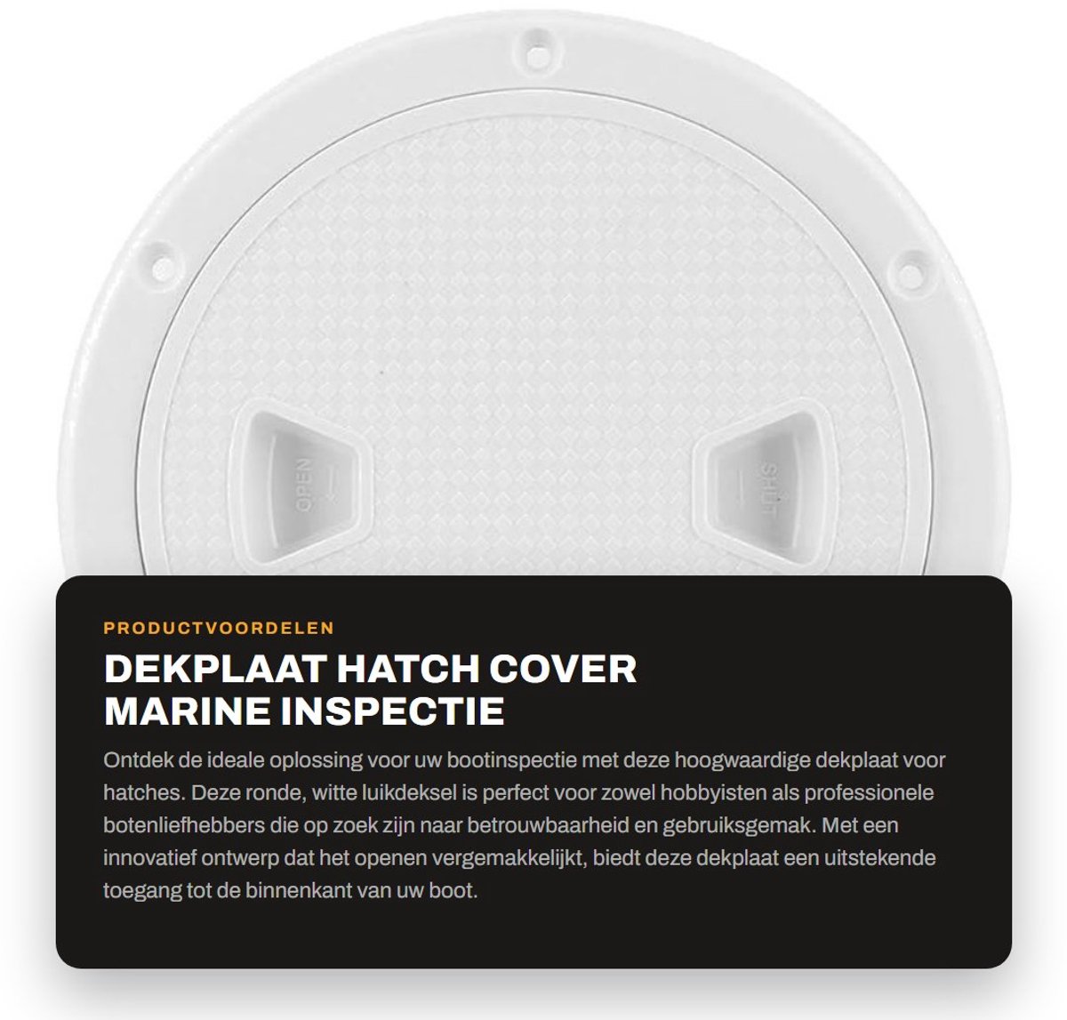 Dailygoods- Dekplaat 6in - ABS Luikdeksel - Ronde Inspectie Dekplaat - Wit - Antislip - Schokbestendig Ontwerp