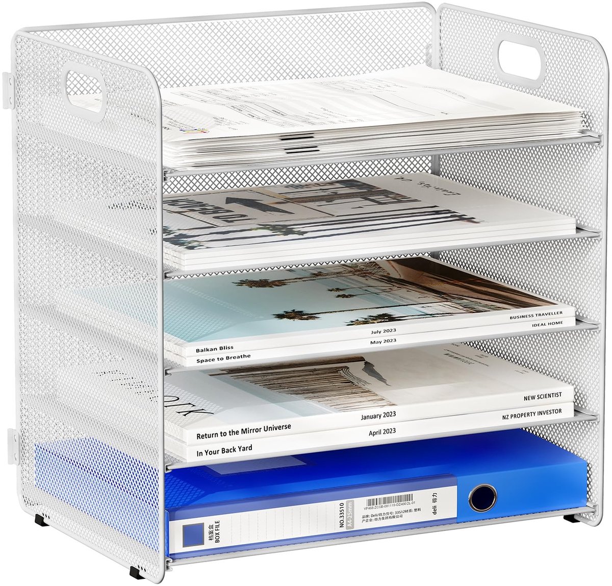 Dailygoods- Archiefrek 5 Laags - Documenthouder A4 - Metalen Constructie - Duurzaam - Elegant Design - Bureau Organizer
