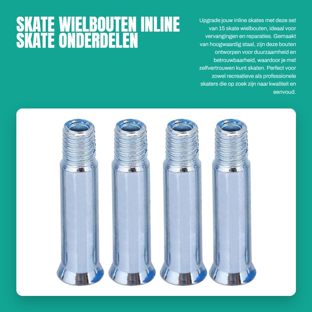Dailygoods- Wielbouten Set van 15 Stuks - Inline Skate Assen - Staal - 35 mm - Duurzaam - Eenvoudig te Installeren - Skate-as