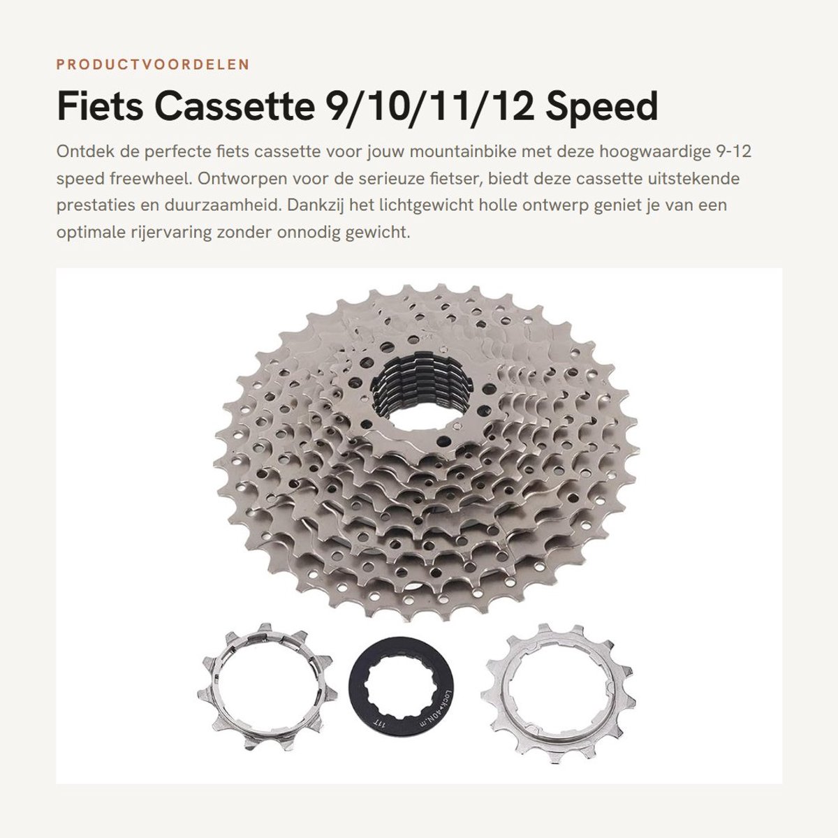 Dailygoods- Cassette 9/12 Speed - Lichtgewicht Ontwerp - Slijtvast Staal - Mountainbike - Fietscassette - Duurzaam voor Lange Levensduur - Fietsversnelling