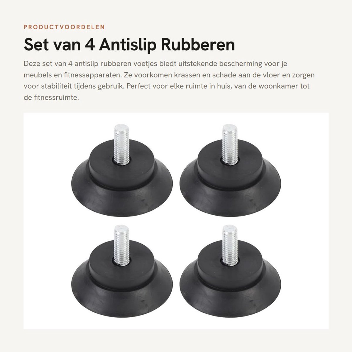 Dailygoods- Rubberen Voetjes - 4 Stuks - Antislip Meubel Voetjes - Schroeffixatie - Kras- en Schadepreventie - Duurzame Verbinding - Meubelvoetjes