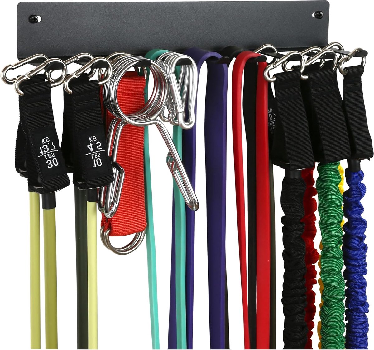 Opbergrek voor sportbanden - Gymrek Organizer - Sportuitrusting Opbergen - Sterk staal ontwerp - 348 cm breed - Zwart