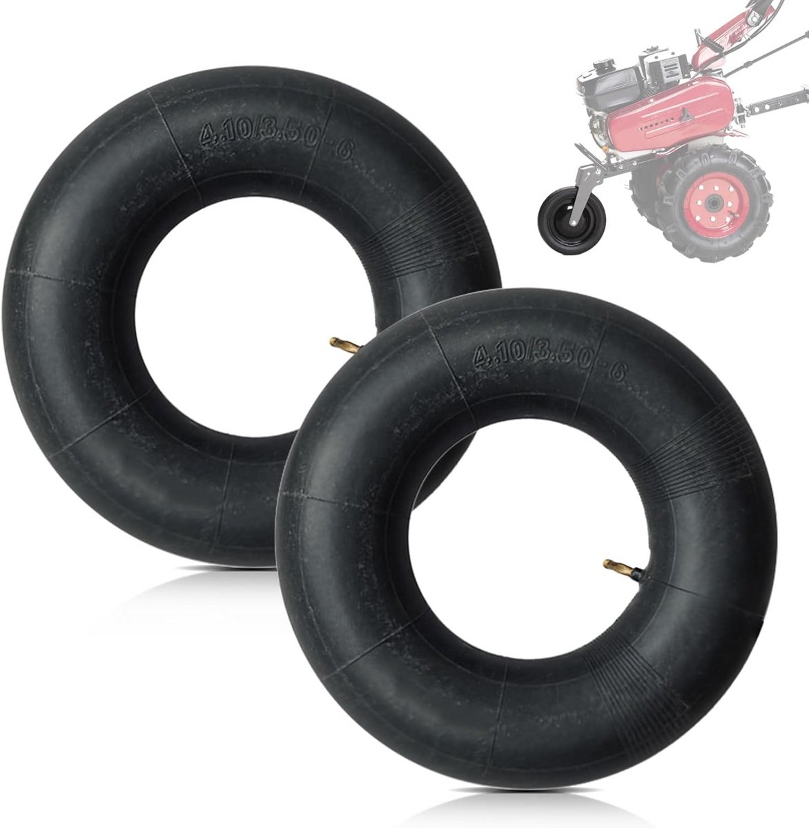 Binnenbanden Kruiwagen - Reservebanden Trolley - Materiaal Transport - Duurzaam Rubber - 4.10/3.50-6 - Zwart