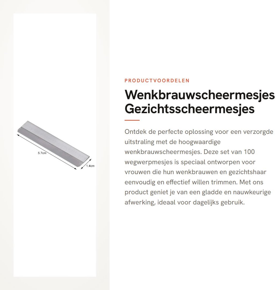 Dailygoods- Wenkbrauwscheermesjes 100 Stuks - Reservemesjes Gezichtscheermesjes - Wegwerpmesjes - Trimmer - Zacht en Pijnloos - Voor Vrouwen - Gezichtsscheermes