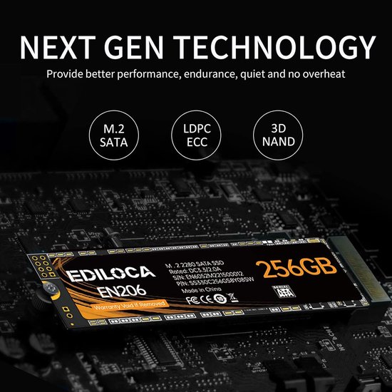 Interne SSD - Opslag Schijf - Computer Versnellen - 3D NAND Technologie - 256 GB - Zwart — afbeelding 2