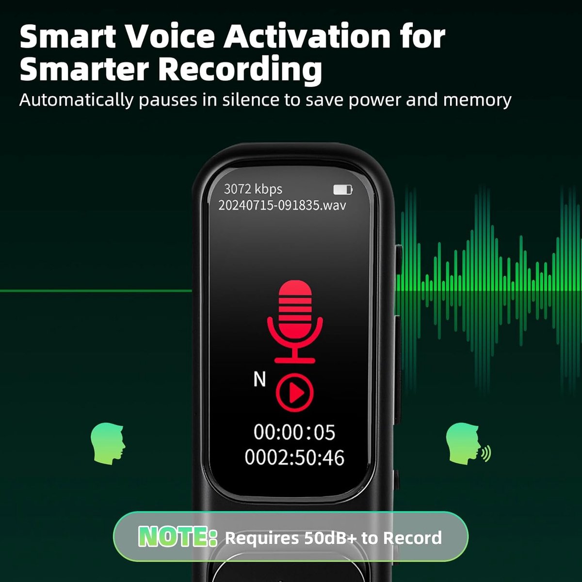 ShantouTutianVoice Recorder Digitale Dictafoon 64GB met Ruisonderdrukking - afbeelding 2