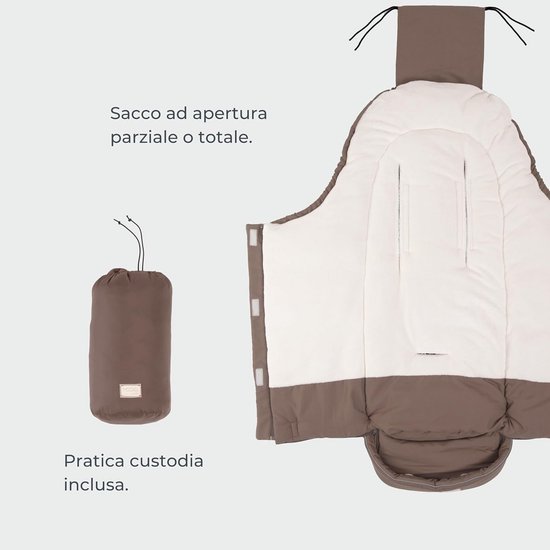 Voetenzak Kinderwagen - Baby Slaapzak - Warmte en comfort - Verstelbare capuchon - 100 cm - Beige — afbeelding 4