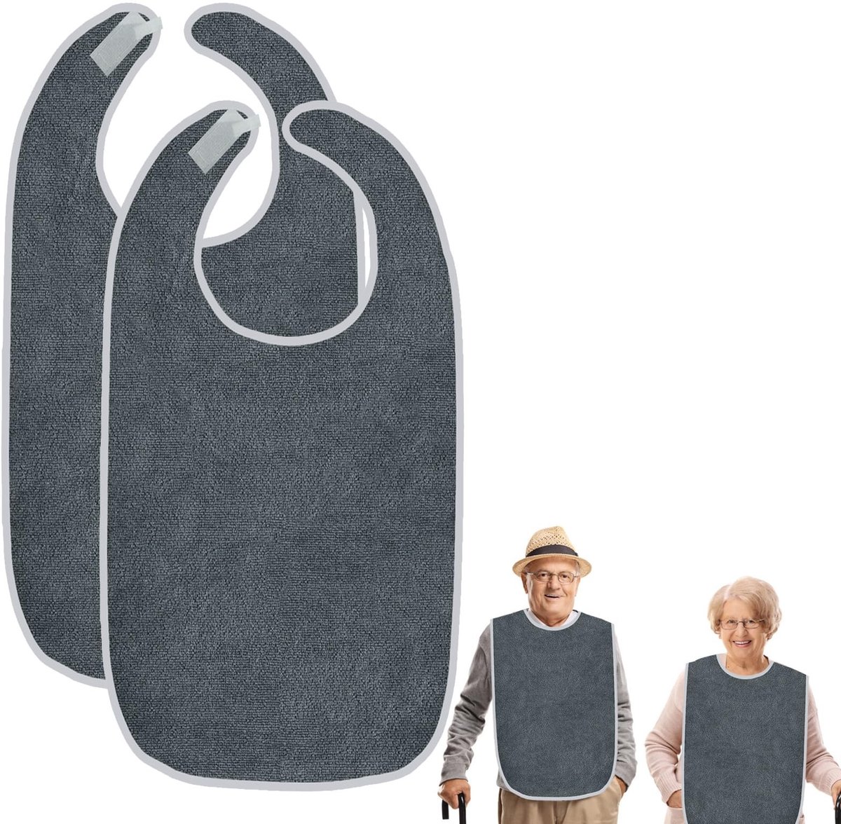 Dailygoods- Slabbetjes XL - Wasbaar - Herbruikbaar - Slabbetje voor Volwassenen - Slabbetje voor Senioren - 72 x 44 cm - Duurzaam en Comfortabel - Schoonmaakschort