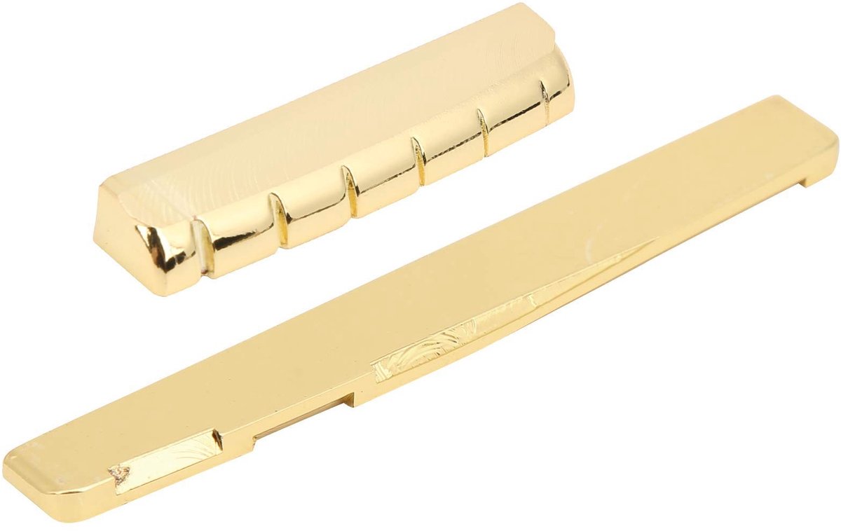 Dailygoods- Gitaarbrug Zadelset Metaal - Gitaar Onderdelen - Akoestische Gitaar - Vervanging - Accessoires - 76 mm Zadel - Gitaaronderdelen