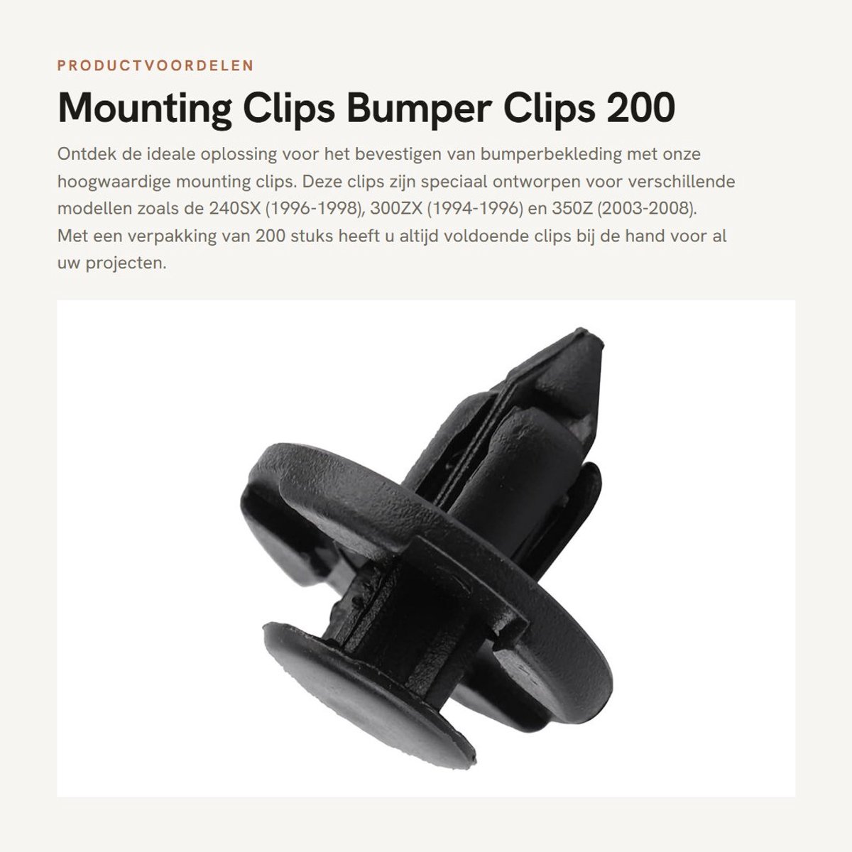 Dailygoods- Bevestigingsclips 200 Stuks - Bumperklemmen - Deurbekleding - Interieur - Vuilvanger - Hoge Kwaliteit - Bumperclips